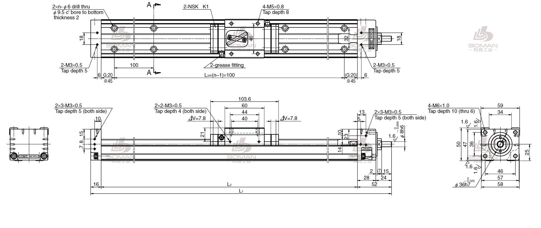 NSK MCM06010H05K00-MCM导轨引动器
