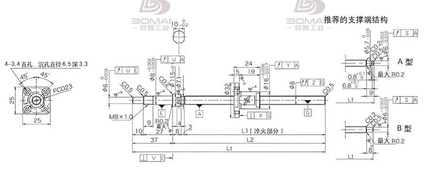 KURODA GP081FDS-AAFR-0170B-C3F 黑田精工滚珠丝杆型号