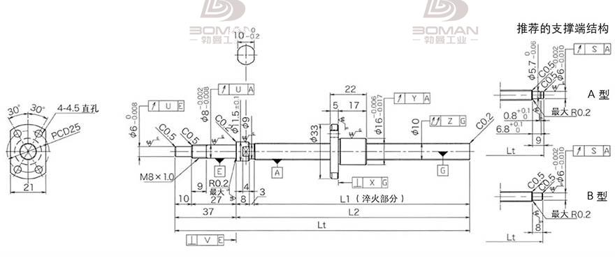 KURODA DP1002JS-HDNR-0320B-C3F 黑田丝杆c5精度